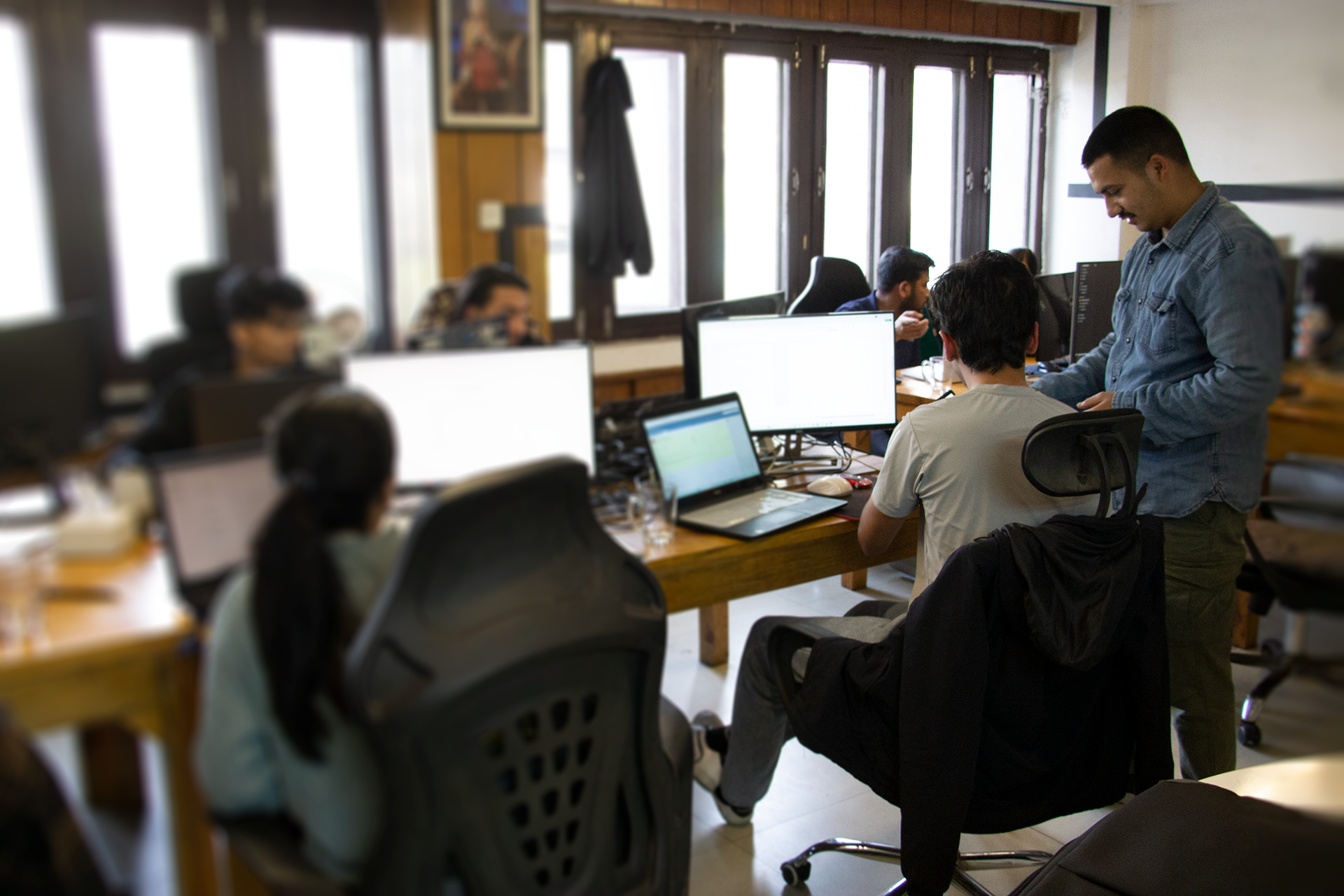 Kishor with the team