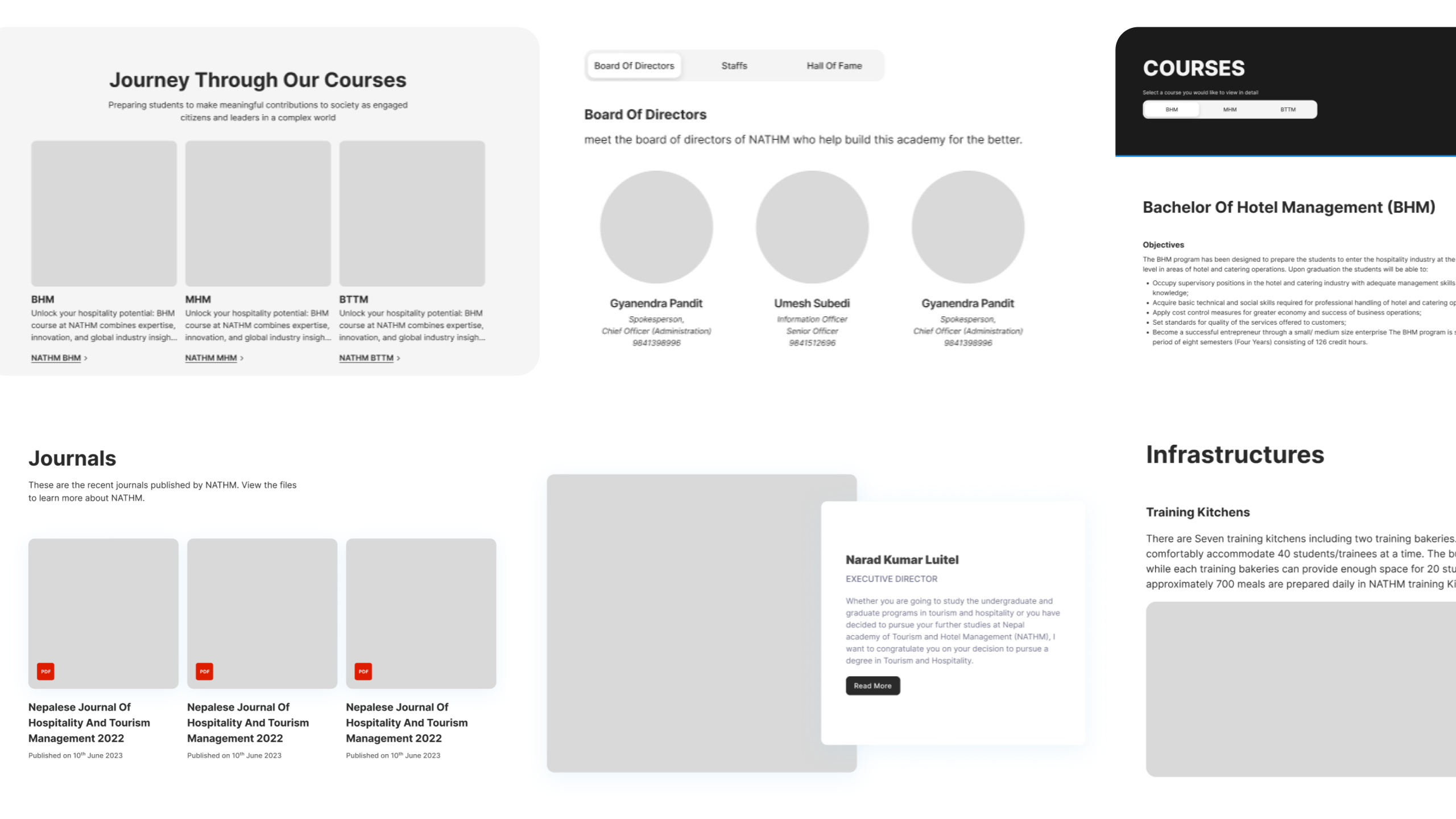 NATHM Wireframing