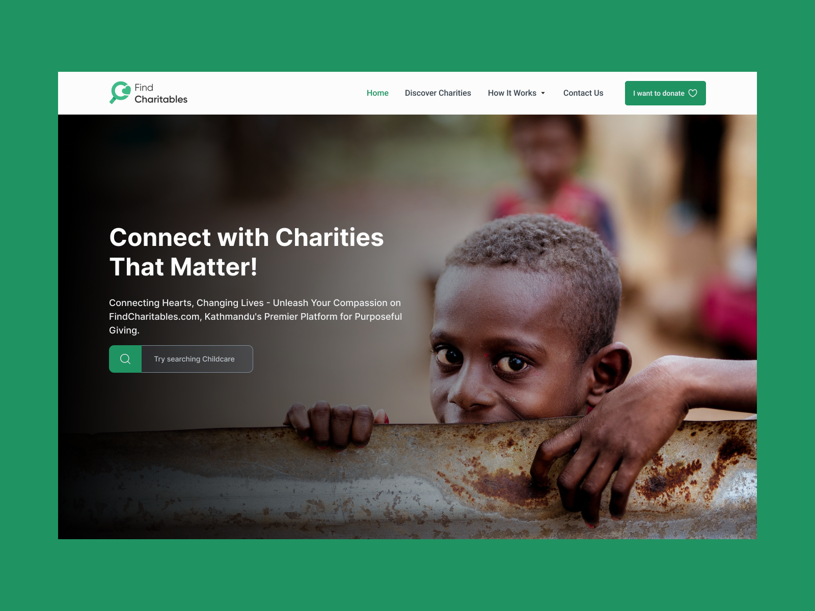 Charities directory landing page
