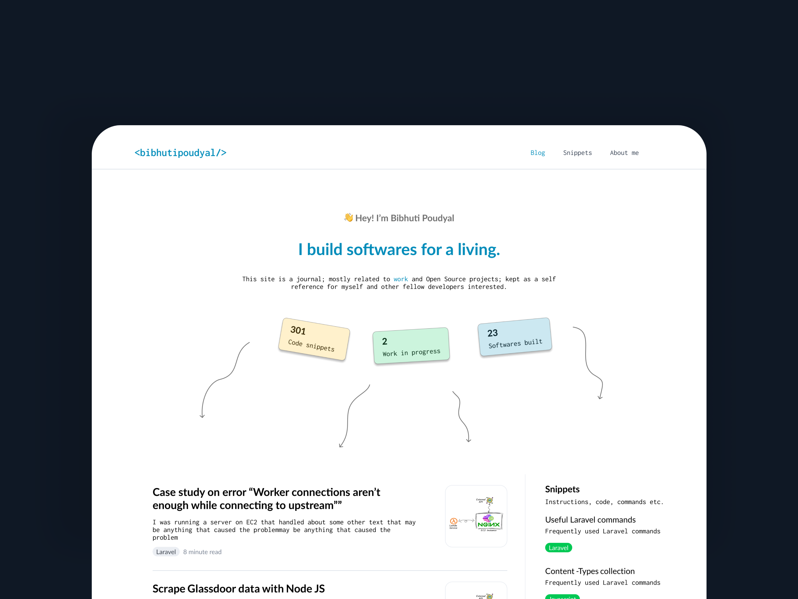 UX/UI Design for Developer's Journal Website