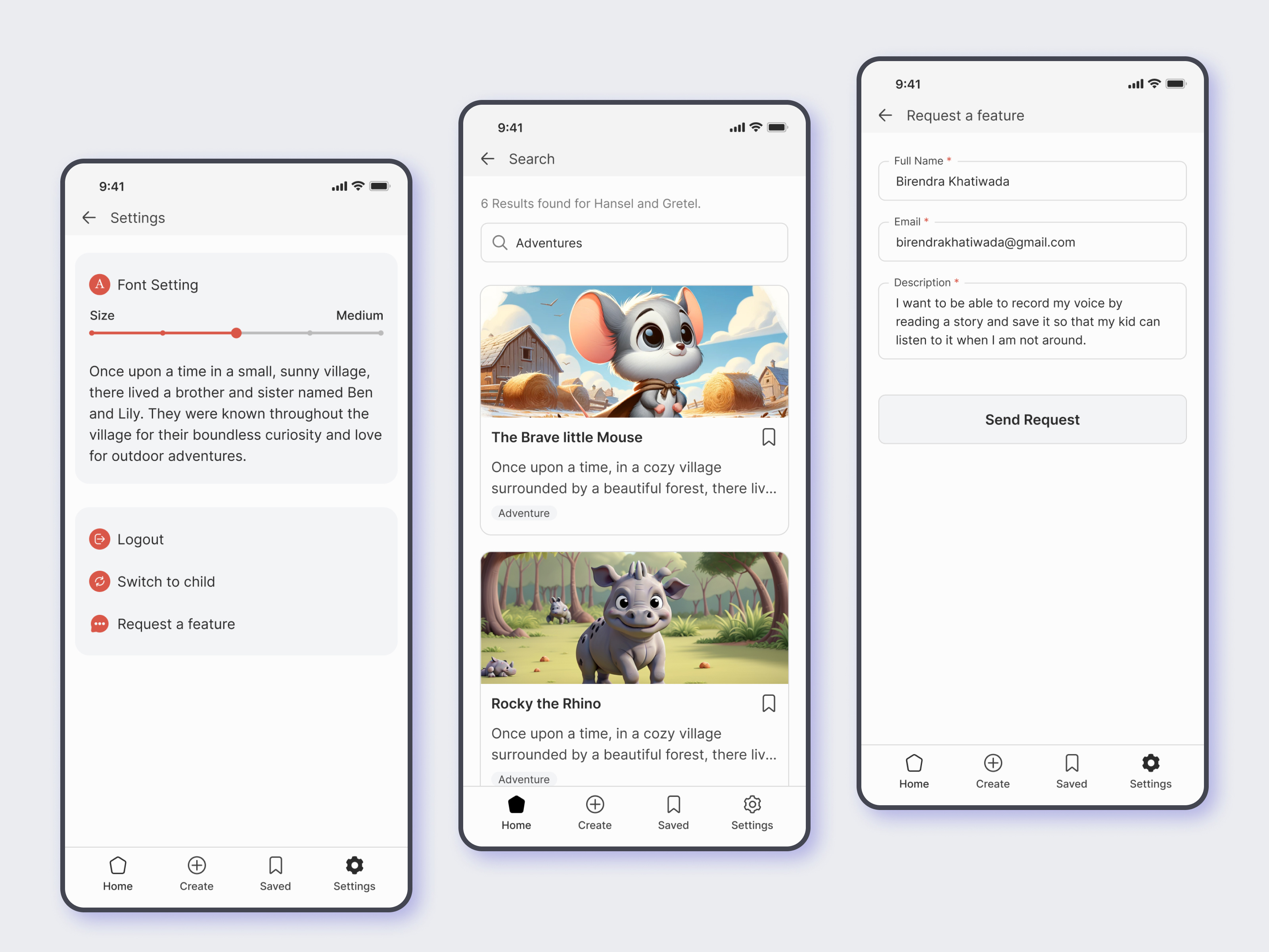 Kids stories app | Mobile app