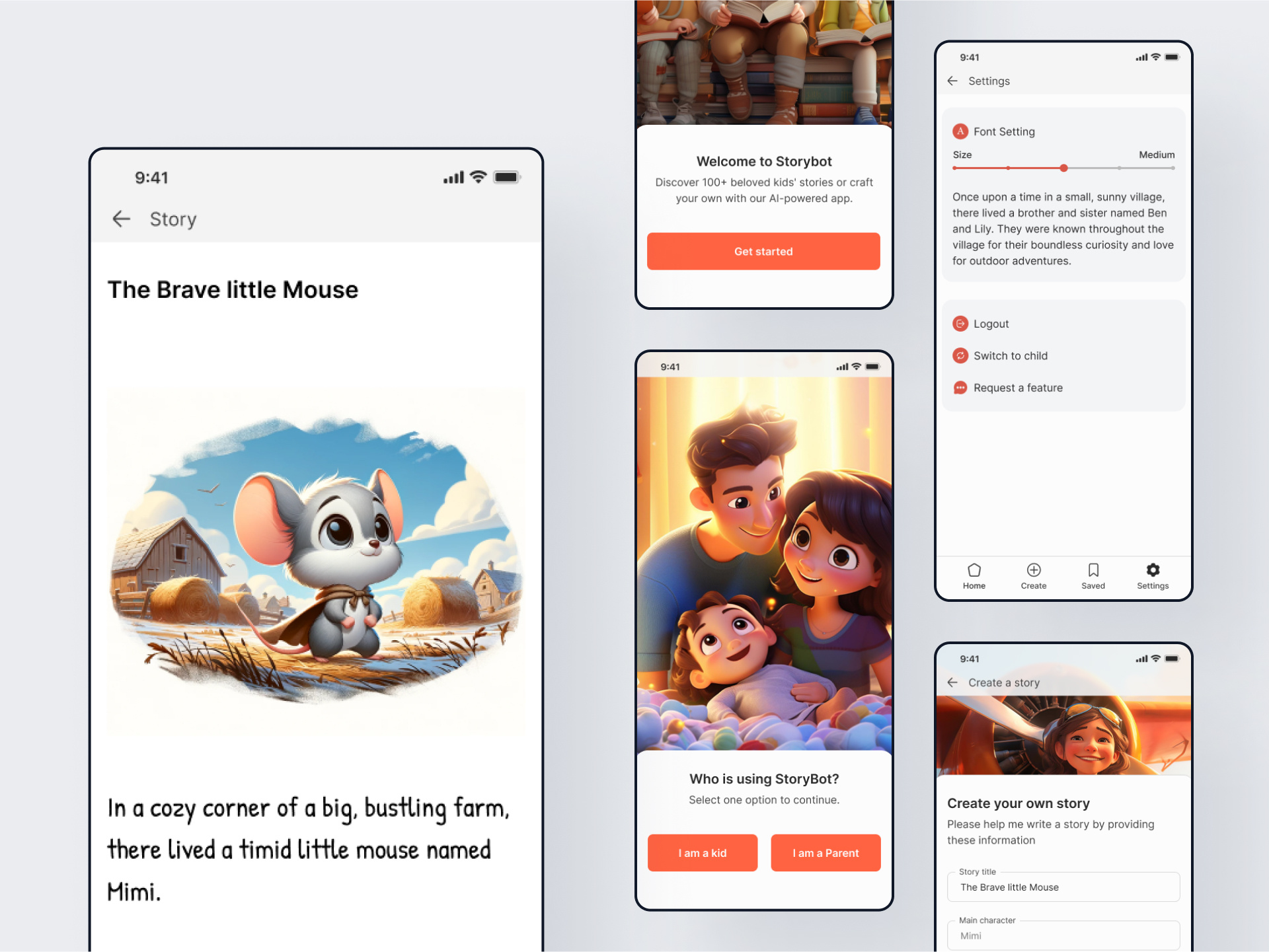 Kids story app | Mobile app design