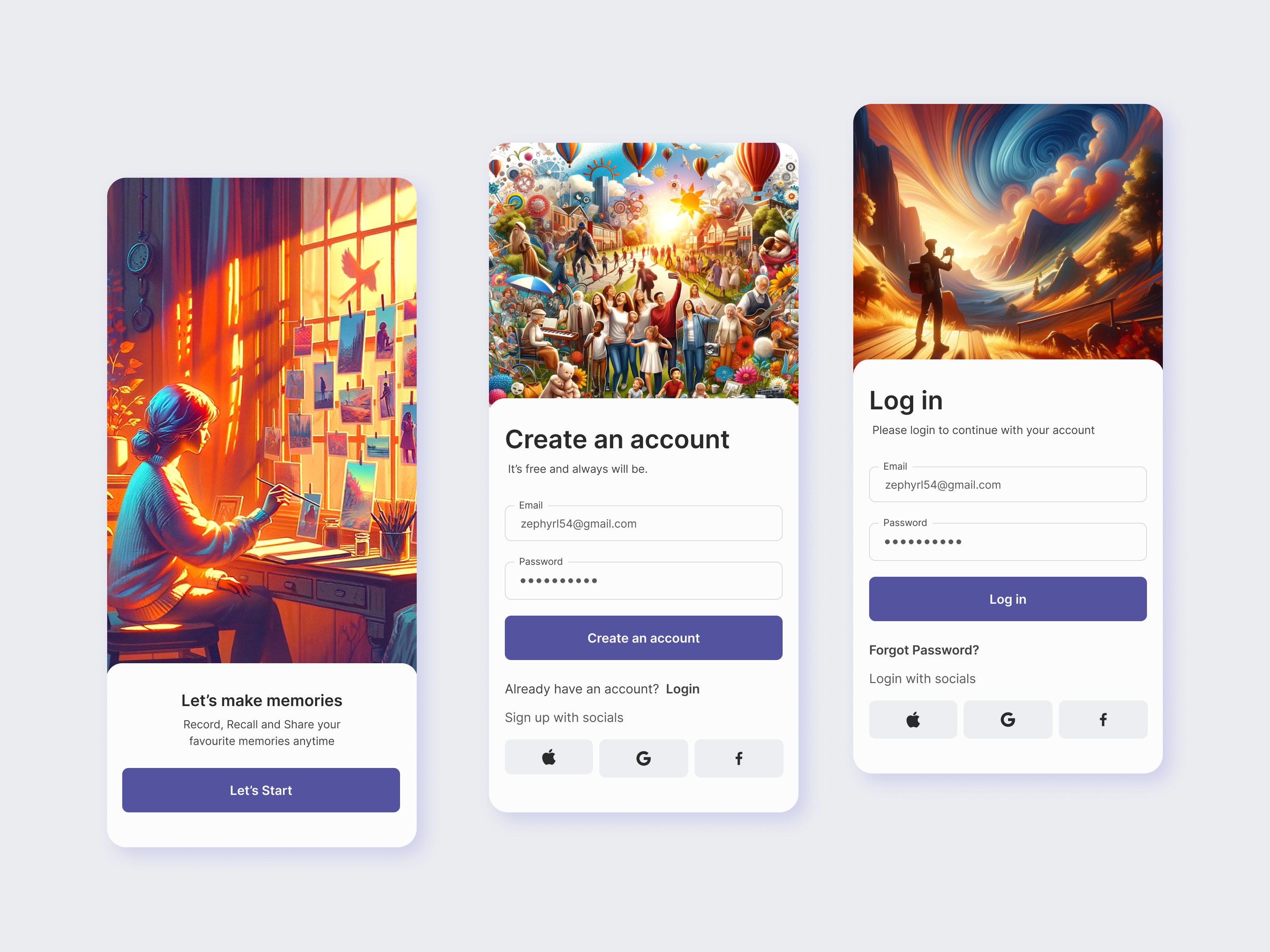 Login and signup screens | Mobile app