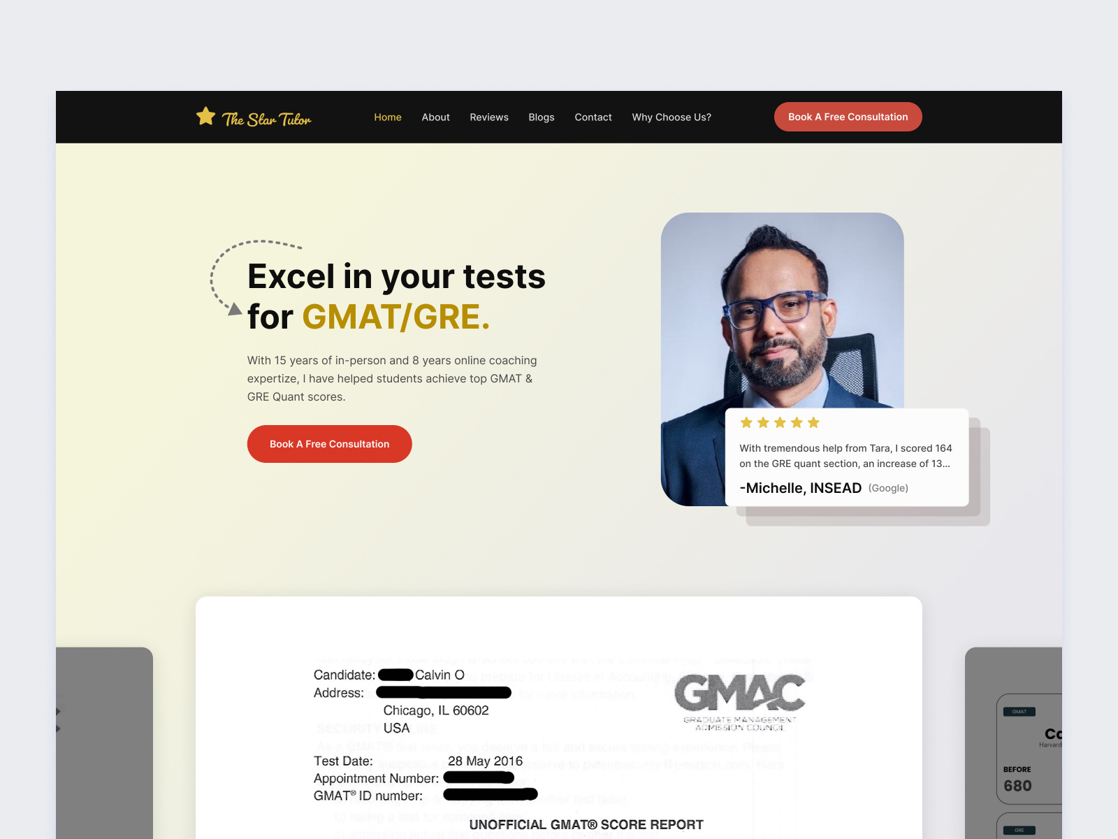 Website Homepage design | The star tutor
